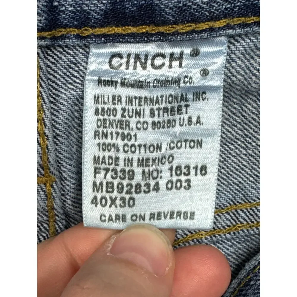 Cinch Men's Straight Leg Western Blue Jeans - Size 40x30 (40x27) HEMMED*